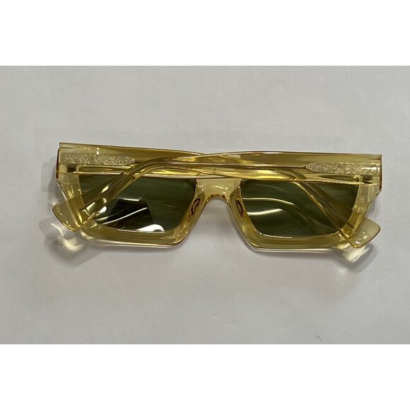 Ryan Simkhai Eyeshop Ivy Sunglasses in Transparent Yellow Green Lens - Picture 3 of 5